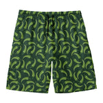 Green Chili Peppers Pattern Print Men's Swim Trunks