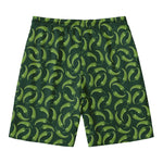 Green Chili Peppers Pattern Print Men's Swim Trunks