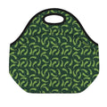 Green Chili Peppers Pattern Print Neoprene Lunch Bag