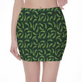 Green Chili Peppers Pattern Print Pencil Mini Skirt