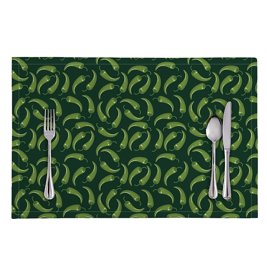 Green Chili Peppers Pattern Print Placemat