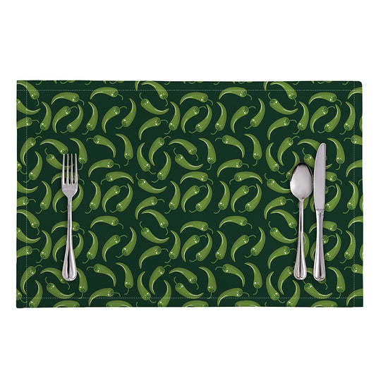 Green Chili Peppers Pattern Print Placemat