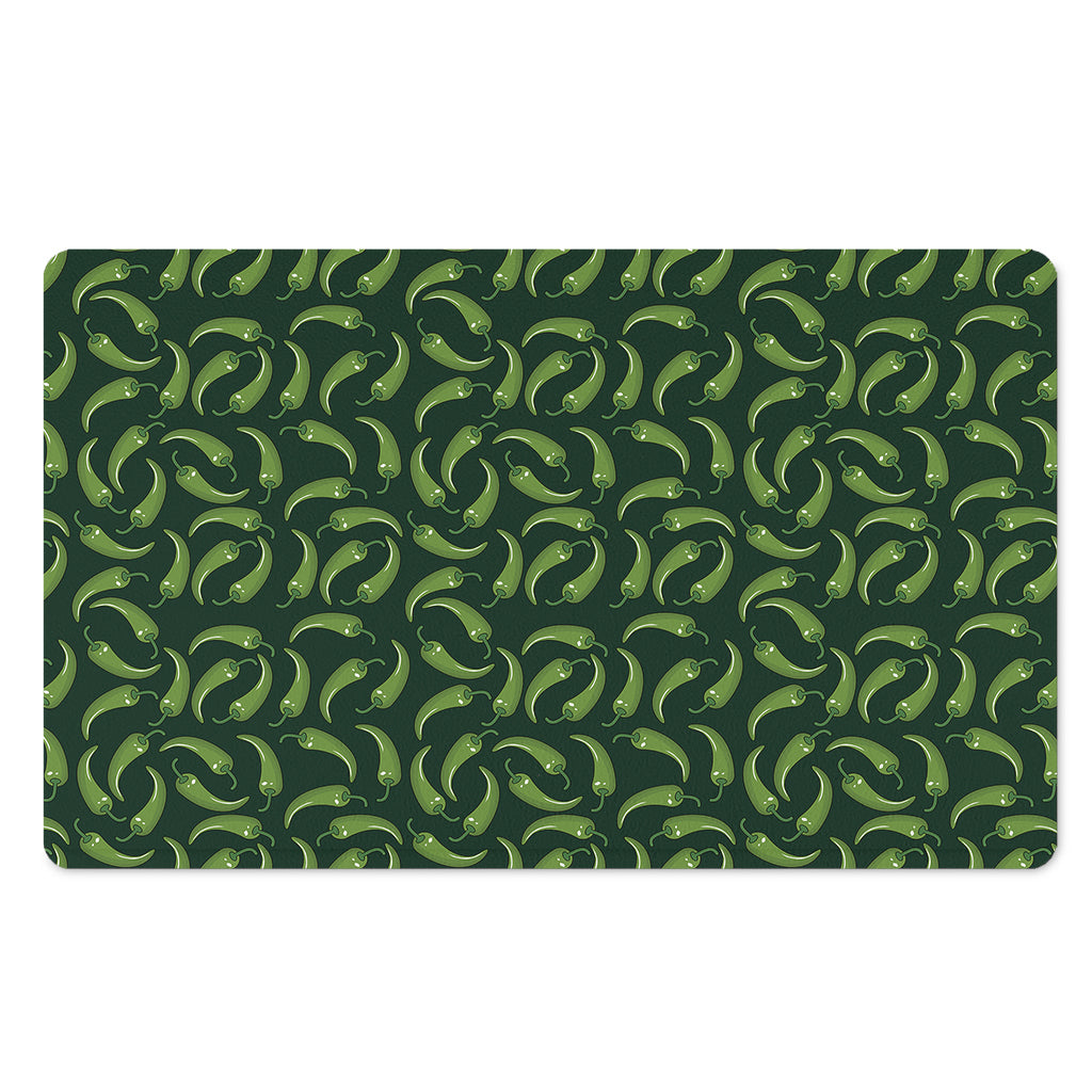 Green Chili Peppers Pattern Print Polyester Doormat