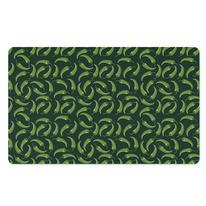 Green Chili Peppers Pattern Print Polyester Doormat