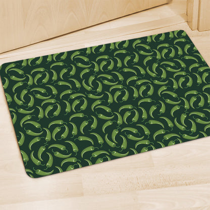 Green Chili Peppers Pattern Print Polyester Doormat