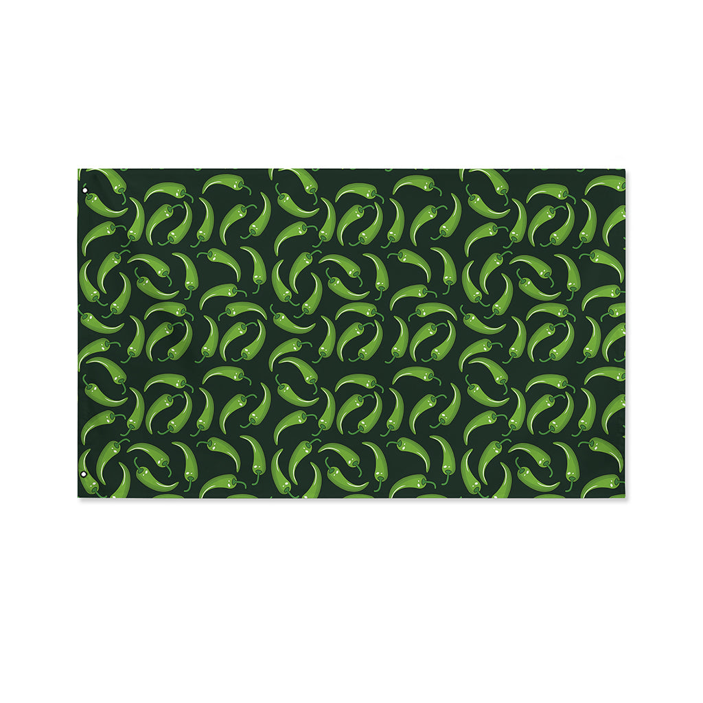 Green Chili Peppers Pattern Print Polyester Flag