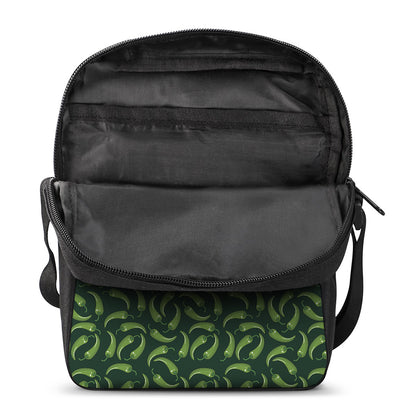 Green Chili Peppers Pattern Print Rectangular Crossbody Bag