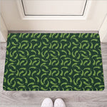 Green Chili Peppers Pattern Print Rubber Doormat