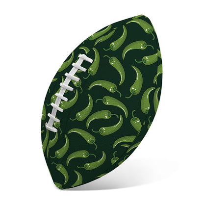 Green Chili Peppers Pattern Print Rugby Ball