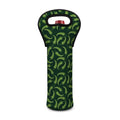 Green Chili Peppers Pattern Print Single Neoprene Wine Tote