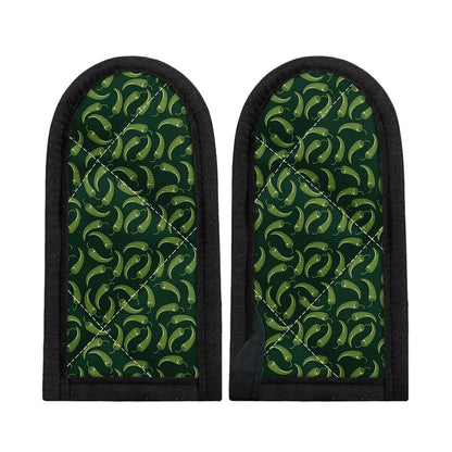 Green Chili Peppers Pattern Print Skillet Handle Cover