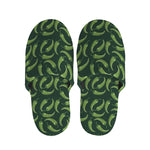Green Chili Peppers Pattern Print Slippers