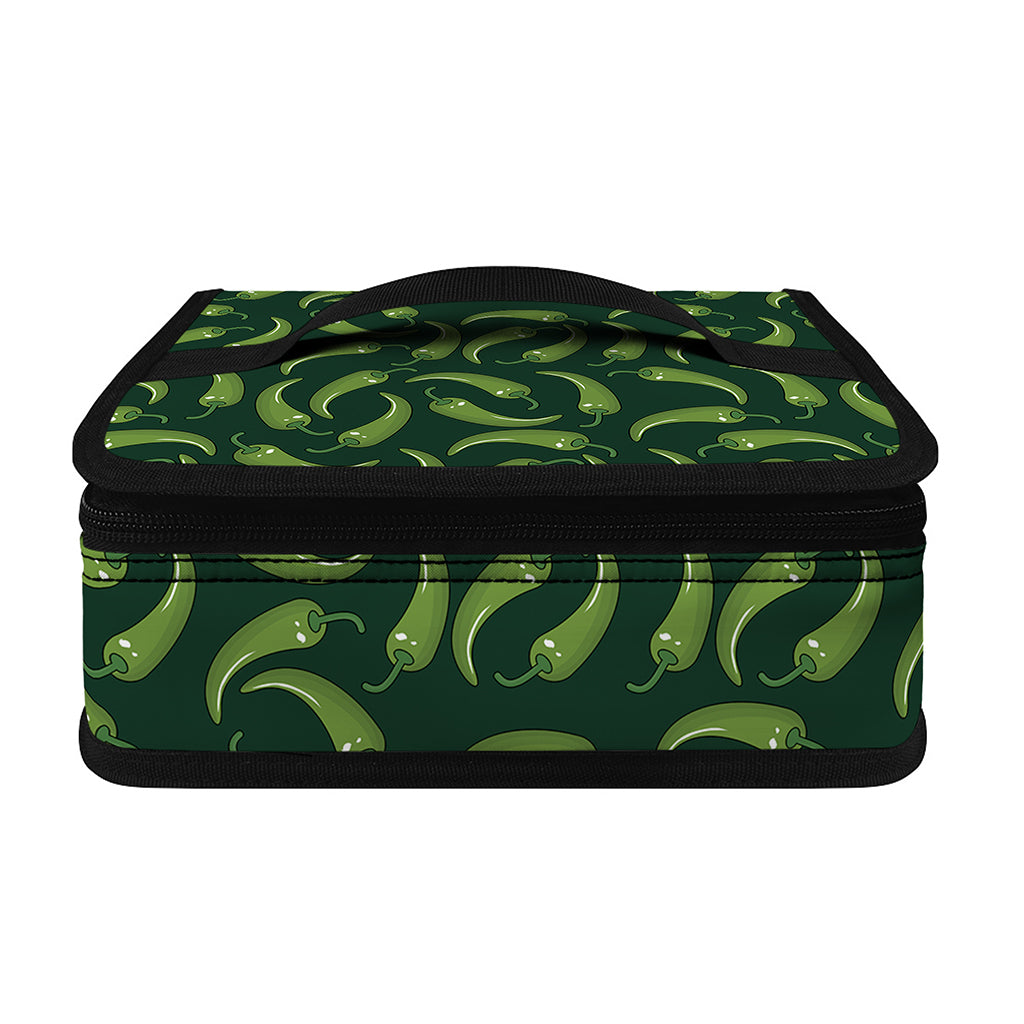 Green Chili Peppers Pattern Print Small Lunch Bag
