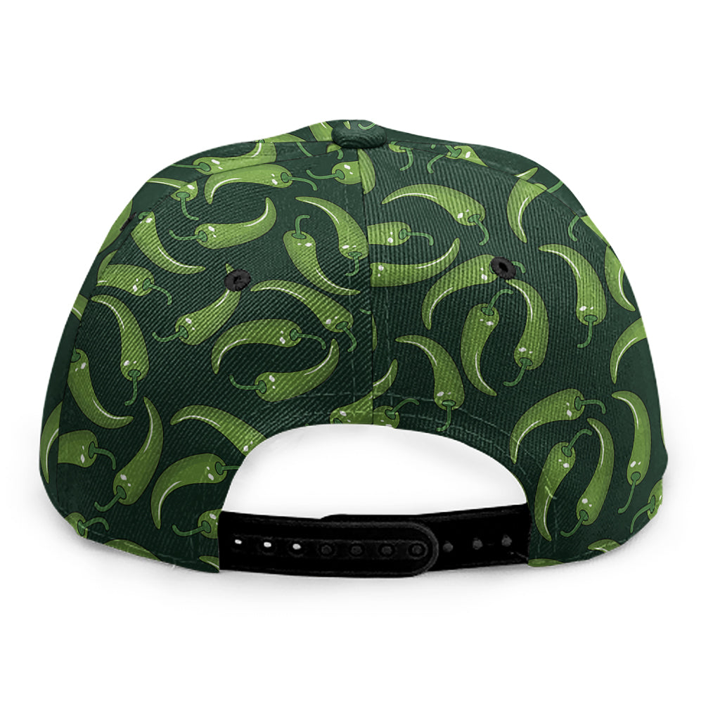 Green Chili Peppers Pattern Print Snapback Cap
