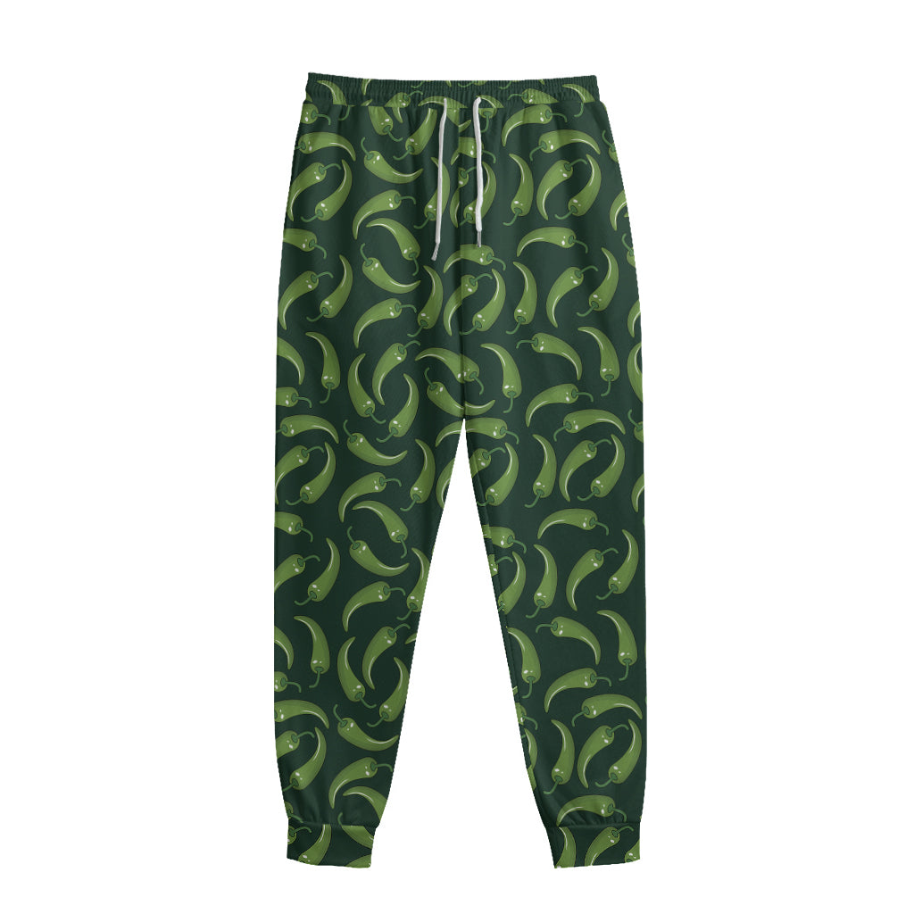 Green Chili Peppers Pattern Print Sweatpants