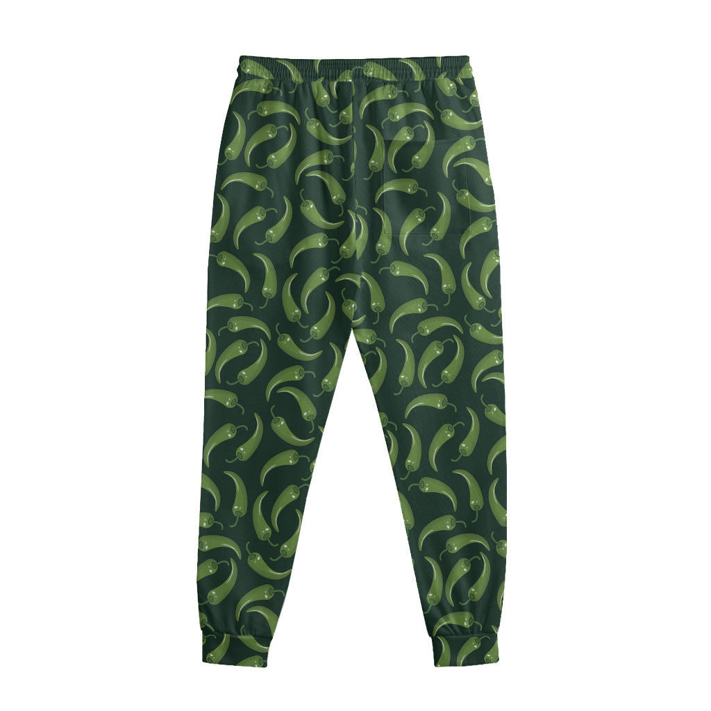Green Chili Peppers Pattern Print Sweatpants