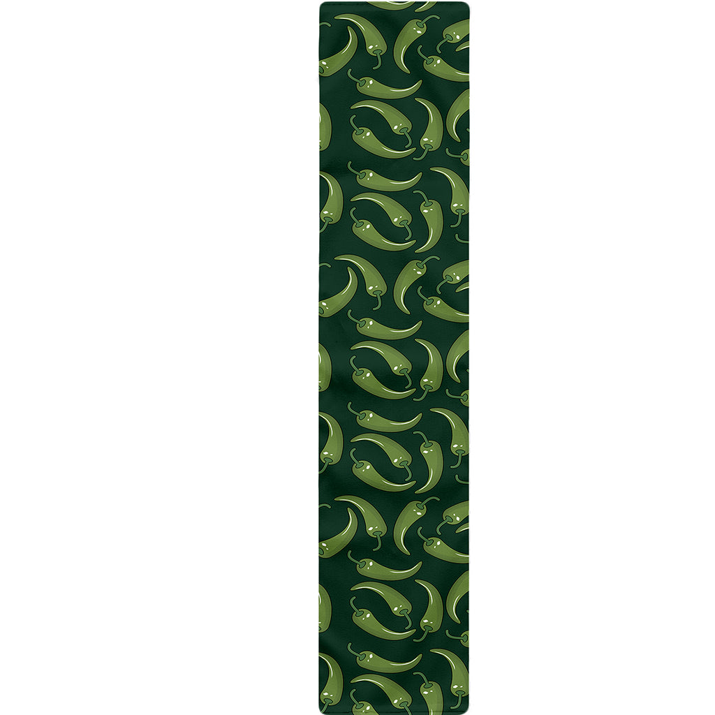 Green Chili Peppers Pattern Print Table Runner