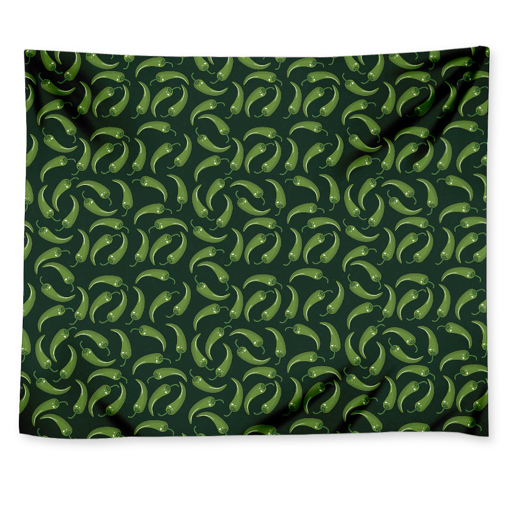 Green Chili Peppers Pattern Print Tapestry