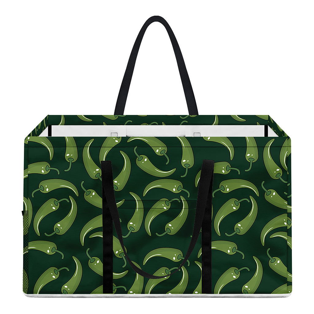 Green Chili Peppers Pattern Print Utility Tote Bag