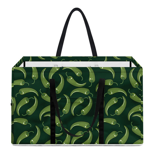 Green Chili Peppers Pattern Print Utility Tote Bag