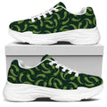 Green Chili Peppers Pattern Print White Chunky Shoes