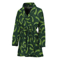 Green Chili Peppers Pattern Print Women's Bathrobe