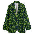 Green Chili Peppers Pattern Print Women's Cotton Blazer