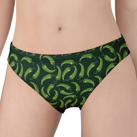 Green Chili Peppers Pattern Print Women's Panties