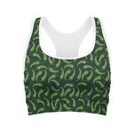 Green Chili Peppers Pattern Print Women's Sports Bra