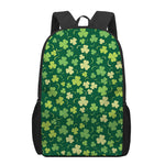 Green Clover Saint Patrick's Day Print 17 Inch Backpack