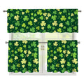 Green Clover Saint Patrick's Day Print 3 Piece Kitchen Curtains