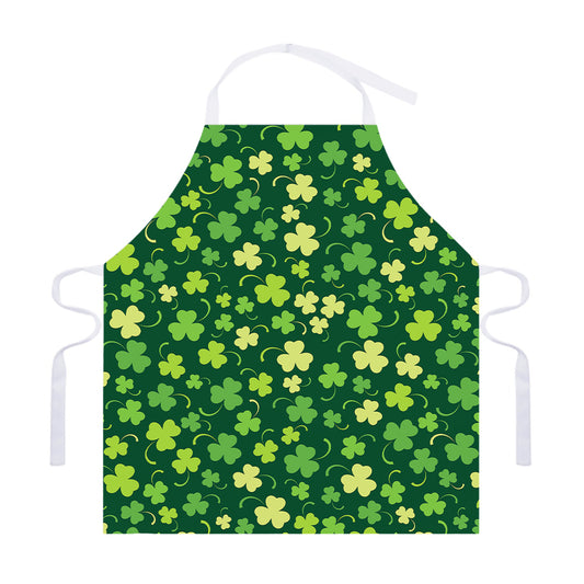 Green Clover Saint Patrick's Day Print Adjustable Apron