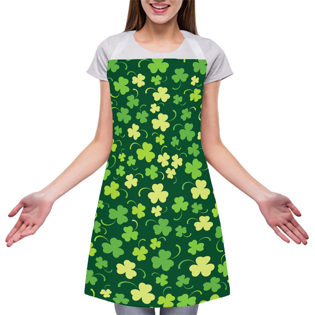 Green Clover Saint Patrick's Day Print Adjustable Apron