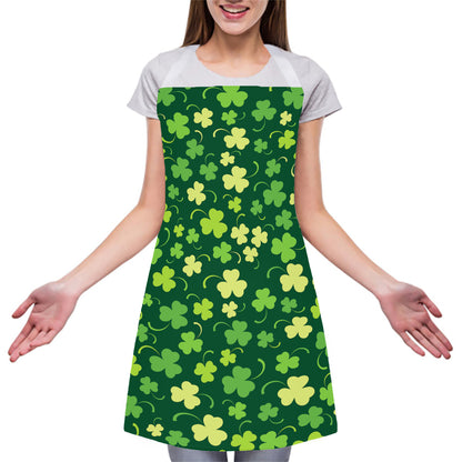Green Clover Saint Patrick's Day Print Adjustable Apron