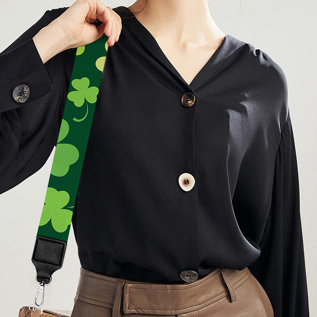 Green Clover Saint Patrick's Day Print Bag Strap