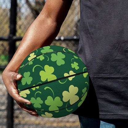 Green Clover Saint Patrick's Day Print Basketball