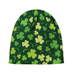 Green Clover Saint Patrick's Day Print Beanie