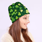 Green Clover Saint Patrick's Day Print Beanie