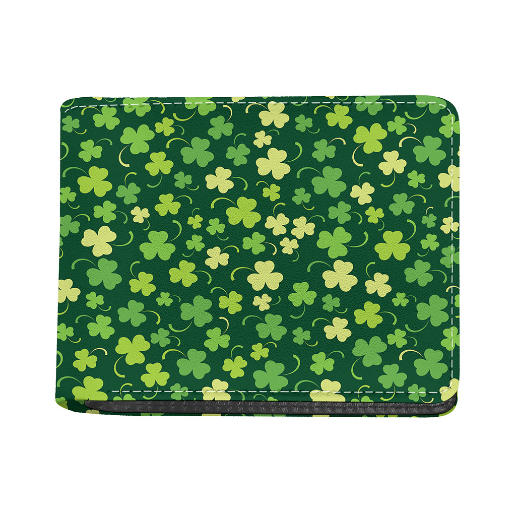 Green Clover Saint Patrick's Day Print Bifold Wallet