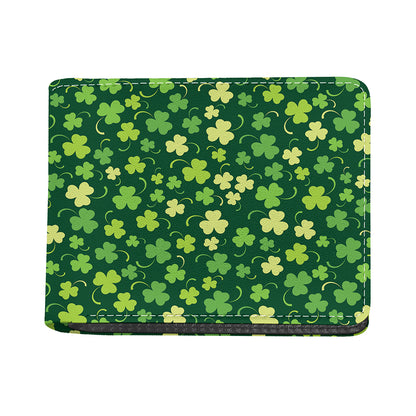 Green Clover Saint Patrick's Day Print Bifold Wallet