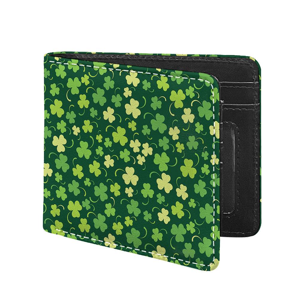 Green Clover Saint Patrick's Day Print Bifold Wallet