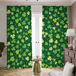 Green Clover Saint Patrick's Day Print Blackout Pencil Pleat Curtains