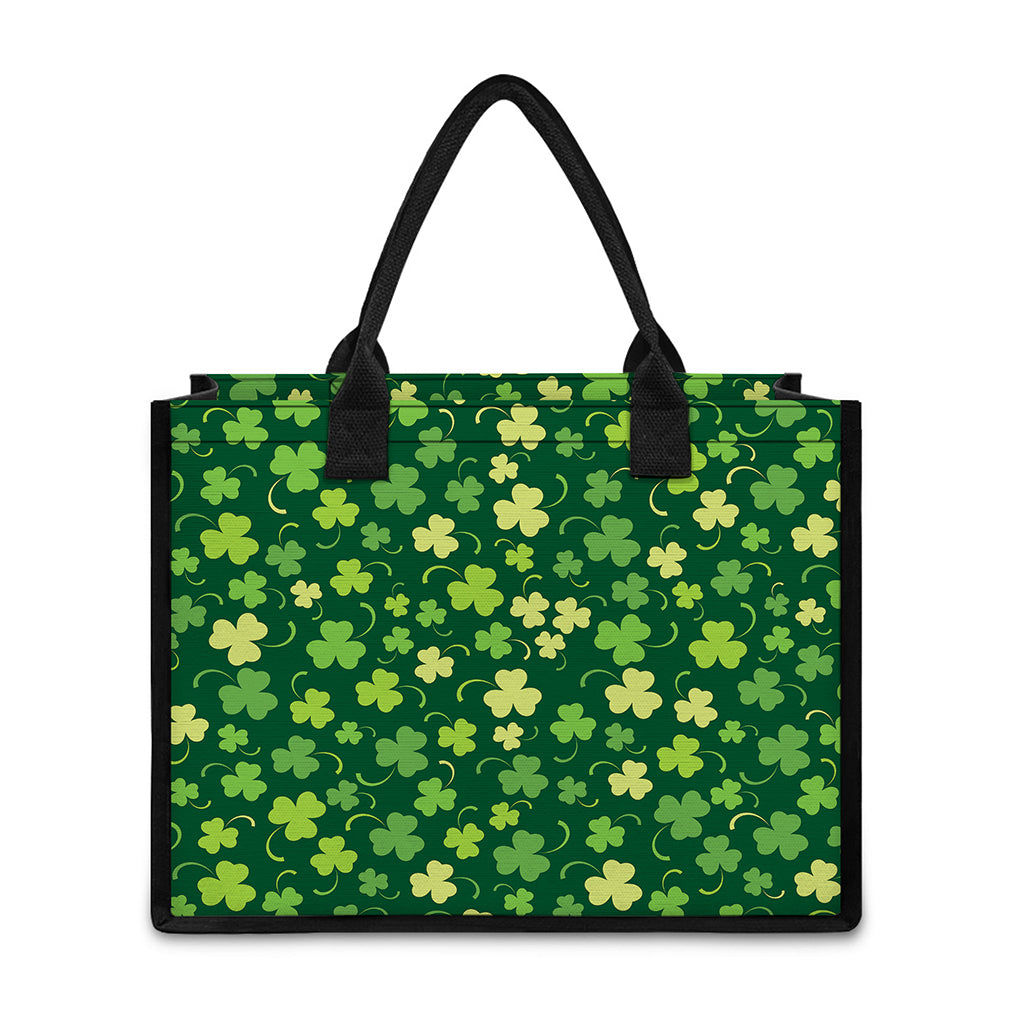 Green Clover Saint Patrick's Day Print Canvas Tote Bag