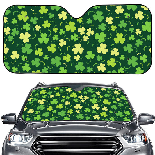 Green Clover Saint Patrick's Day Print Car Windshield Sun Shade