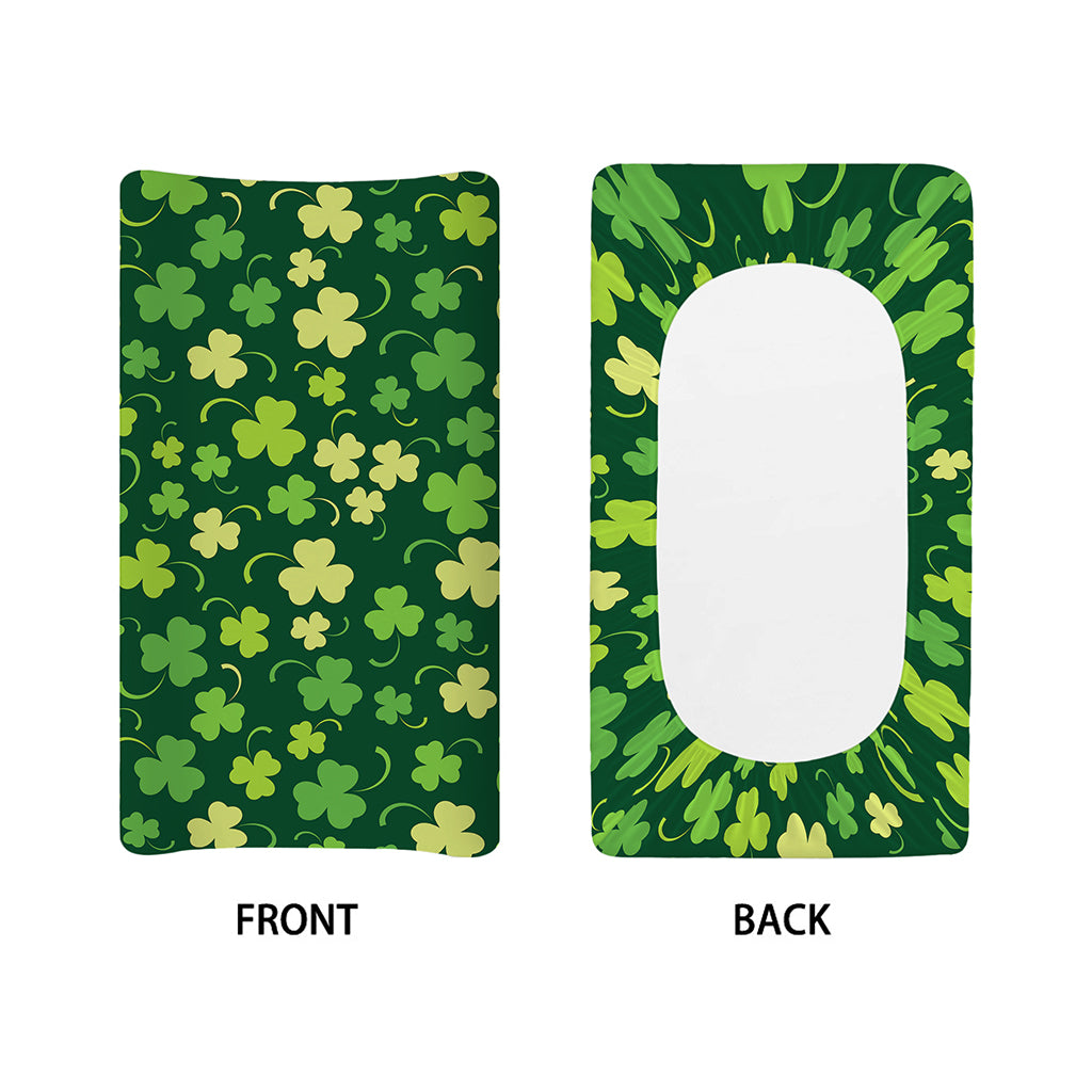 Green Clover Saint Patrick's Day Print Changing Pad Cover