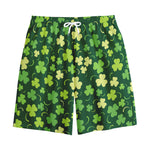 Green Clover Saint Patrick's Day Print Cotton Shorts