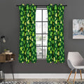 Green Clover Saint Patrick's Day Print Grommet Curtain Panels