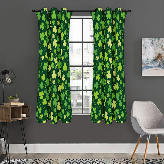 Green Clover Saint Patrick's Day Print Curtain