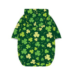 Green Clover Saint Patrick's Day Print Dog Zip Up Hoodie