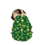 Green Clover Saint Patrick's Day Print Dog Zip Up Jacket